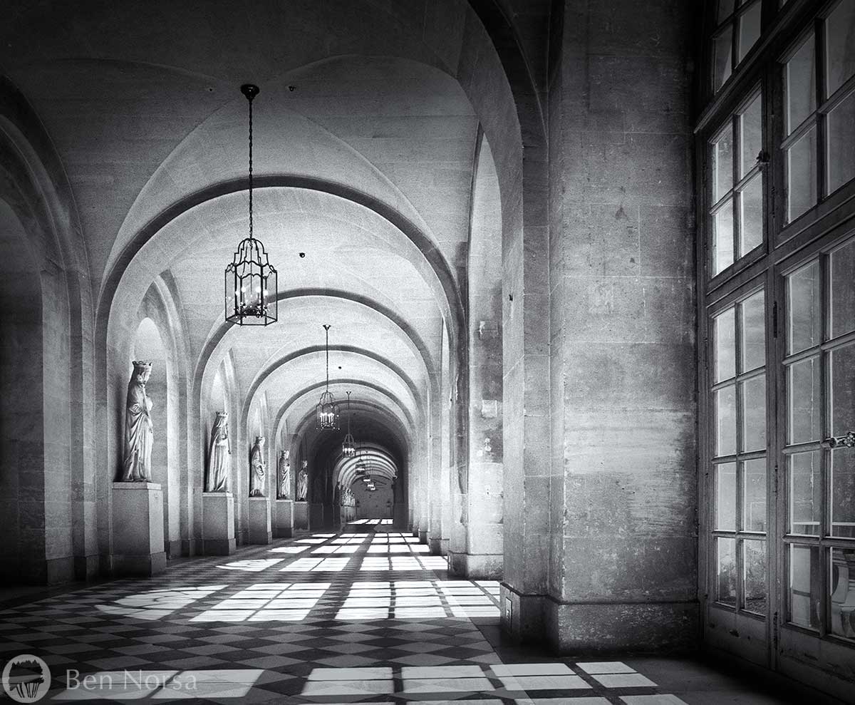 Landscape photographic print of Versailles Palace hallway
