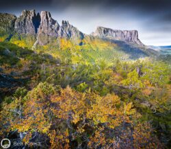 Landscape photographic print of The Ducane Range, Tasmania