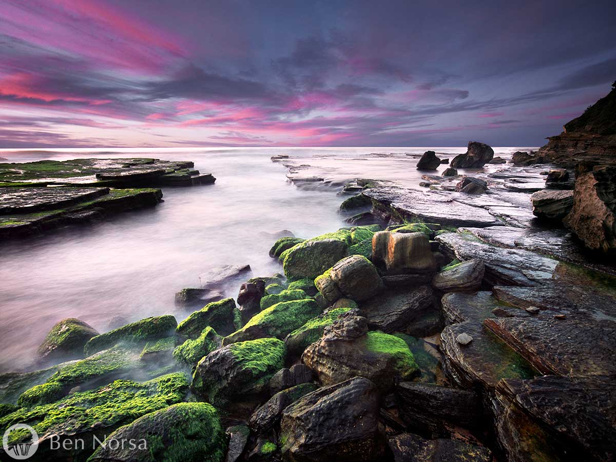 Landscape photographic print of sunrise at Turrimetta beach, Sydney